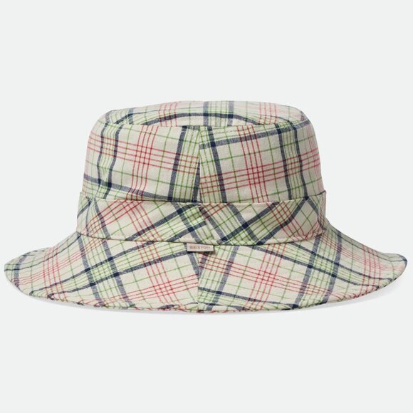 Brixton Petra Packable Bucket Hat Plaid Cream Green Navy Red Fits M-L NEW - Picture 12 of 12